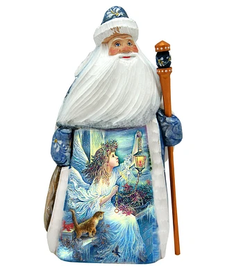 G.DeBrekht Woodcarved and Hand Painted Santa Light The Way Santa Figurine