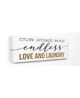 Stupell Industries Our Home Has Endless Love and Laundry Rustic White Wood Look Sign, 10" L x 24" H