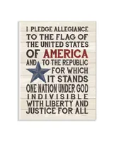 Stupell Industries Pledge of Allegiance Stars and Stripes Americana Rustic Wood Look Sign, 10" L x 15" H