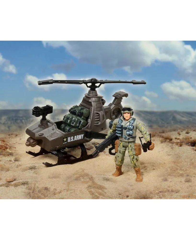 Excite U.s. Army Figure Playset with Helicopter