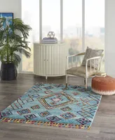 Closeout! Nourison Home Mecca MEC02 Aqua 5'3" x 7'9" Area Rug