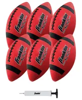 Franklin Sports Junior Rubber Football Set - 6 Pack Inflation Pump Included