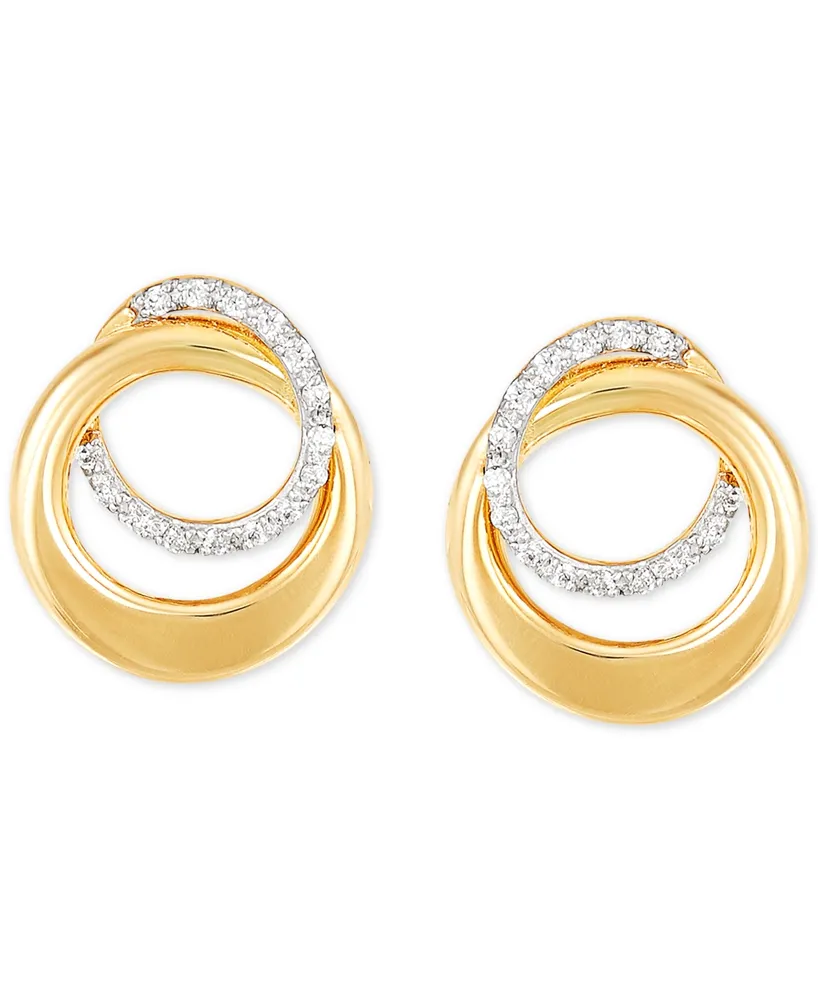 Diamond Interlocking Circle Stud Earrings (1/10 ct. t.w.) in 10k Gold