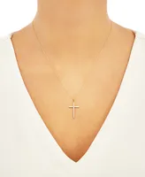 Diamond Cross 18" Pendant Necklace (1/4 ct. t.w.) in 10k Gold