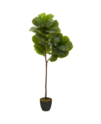 Nearly Natural 59in. Fiddle Leaf Artificial Tree Real Touch
