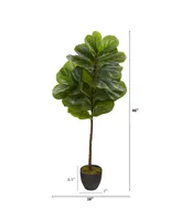 Nearly Natural 46in. Fiddle Leaf Artificial Tree Real Touch