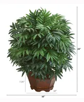 Nearly Natural 24in. Bamboo Palm Artificial Plant in Decorative Planter