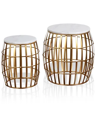 Gold Cage 2pc Nesting Table