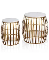 Gold Cage 2pc Nesting Table