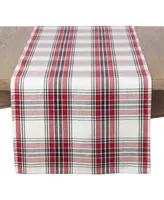 Saro Lifestyle Classic Plaid Pattern Cotton Table Runner