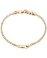 Diamond Twist Bangle Bracelet (1/8 ct. t.w.) in 14k Gold-Plated Sterling Silver - Gold