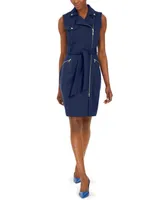 Calvin Klein Petite Sleeveless Moto Sheath Dress