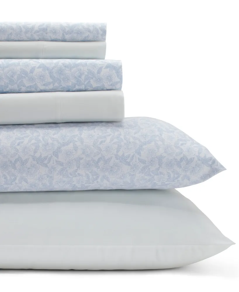 Laura Ashley 200-Thread Count Loveston Cotton Percale Sheet Set