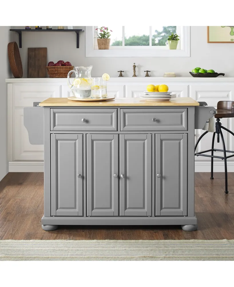 Crosley Alexandria Natural Wood Top Kitchen Island