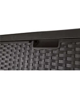 Vm Innovations Suncast DBW9200 99 Gallon Outdoor Resin Patio Storage Chest with Handles, Mocha