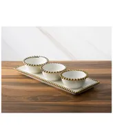 Classic Touch Bowl with Beaded Design Relish Dish
