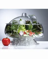 Prodyne Salad On Ice With Dome Lid Acrylic Salad Bowl and Servers
