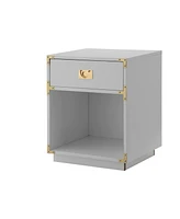 Inspired Home Calixta Single Drawer with Shelf High Gloss Nightstand