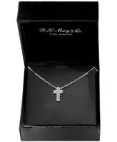 Effy Diamond Pave Cross 18" Pendant Necklace (1/20 ct. t.w.) Sterling Silver or 14k Gold-Plated