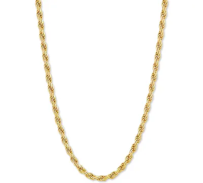 Rope Link 20" Chain Necklace in 18k Gold-Plated Sterling Silver