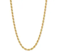 Rope Link 20" Chain Necklace in 18k Gold-Plated Sterling Silver