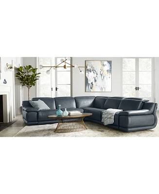 Daisley -Pc. Leather "L" Shaped Sectional Sofa with 2 Power Recliners