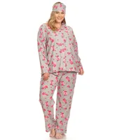 White Mark Plus 3-Piece Pajama Set