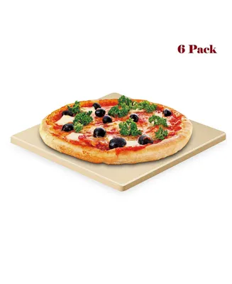 Cook N Home 7.5-Inch Rectangular Heavy Duty Cordierite Pizza Grilling Stone Set