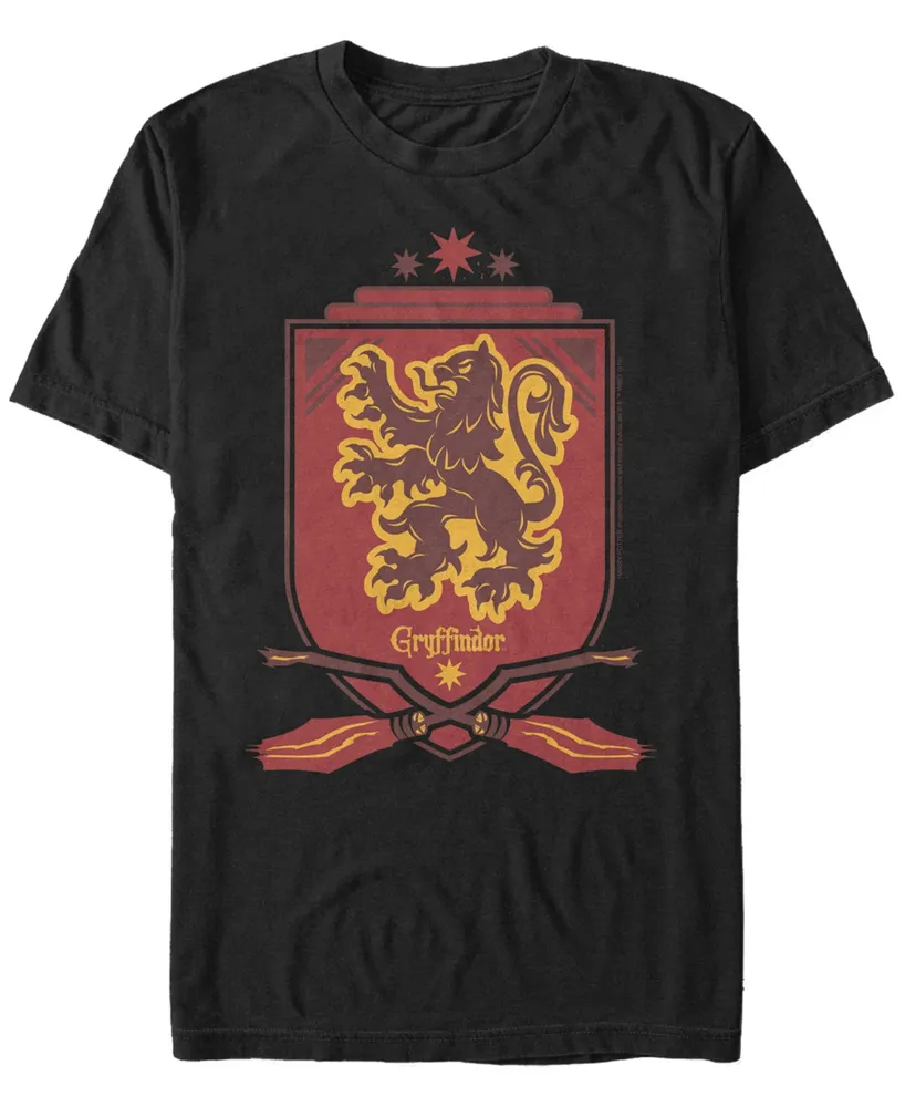 Fifth Sun Harry Potter Men's Gryffindor Broomstick Shield Short Sleeve T-Shirt