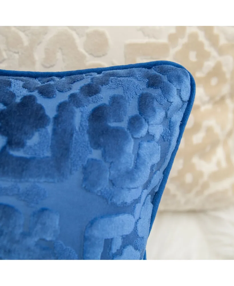 Homey Cozy Iris Modern Cut Velvet Rectangle Decorative Throw Pillow