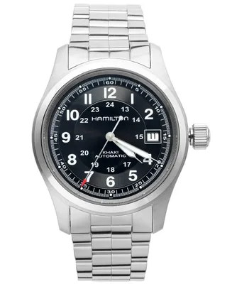 Hamilton Watch, Men's Swiss Automatic Khaki Field Stainless Steel Bracelet 38mm H70455133