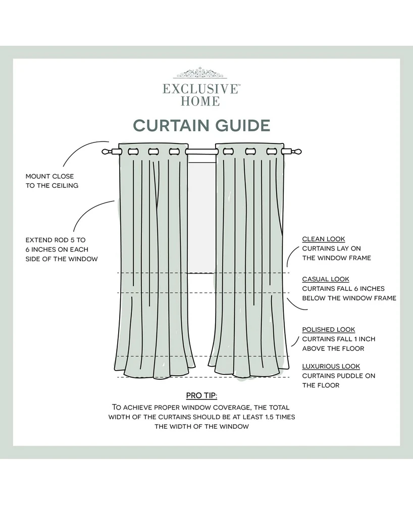 Exclusive Home Indoor/Outdoor Solid Cabana Grommet Top Curtain Panel Pair