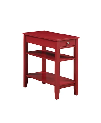 Convenience Concepts American Heritage Three Tier End Table with Drawer