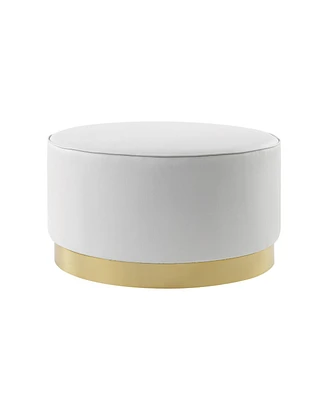 Nicole Miller Apoplline Upholstered Cocktail Ottoman with Metal Base