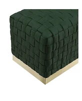 Nicole Miller Satine Woven Bench with Metal Base