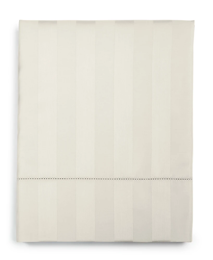 Charter Club 1.5" Stripe 550 Thread Count 100% Cotton Flat Sheet, Twin, Exclusively at Macy's