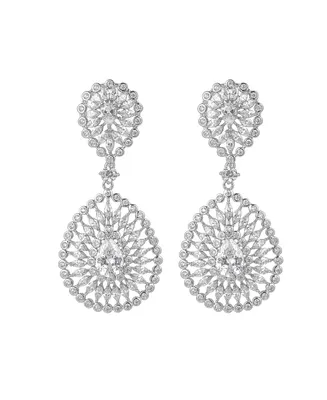 A&M Silver-Tone Accent Big Disc Earrings - Silver