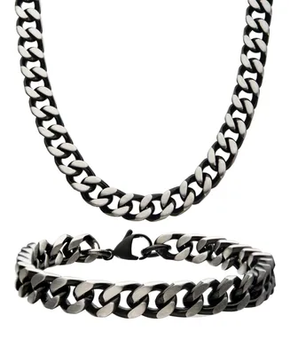Inox Curb Chain 8" Bracelet and 22" Necklace Set