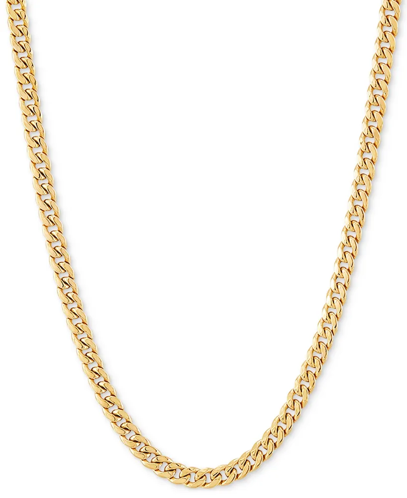 Italian Gold Miami Cuban Link 18" Chain Necklace (3mm) in 14k Gold