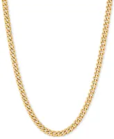 Italian Gold Miami Cuban Link 18" Chain Necklace (3mm) in 14k Gold