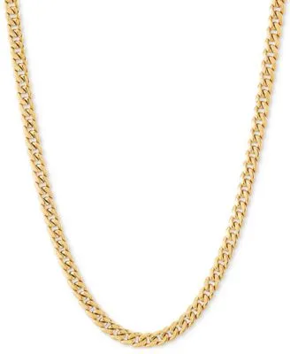 Italian Gold 18 22 Miami Cuban Link Chain Necklace 3mm In 14k Gold