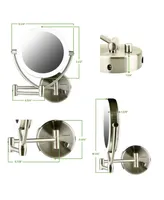 Ovente 7.5" Led Lighted Wall Mount Makeup Mirror