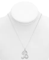 Diamond B Initial 18" Pendant Necklace (1/10 ct. t.w.) in Sterling Silver