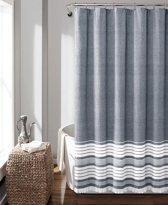 Lush Decor Nantucket Yarn Dyed Cotton Shower Curtain, 72" x