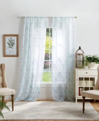 Martha Stewart Collection Bellefield Floral Sheer Curtain Panel Sets Created For Macys
