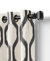 Elrene Home Fashions Renzo Ikat Geometric Linen Room Darkening Window Curtain