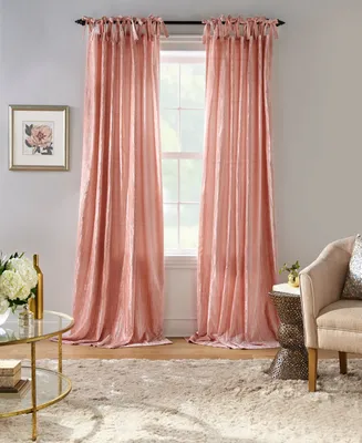 Korena 52" x 95" Tie-Top Crushed Velvet Curtain Panel