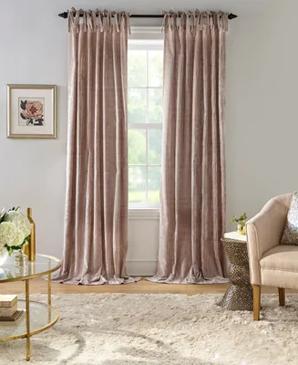 Korena 52" x 95" Tie-Top Crushed Velvet Curtain Panel