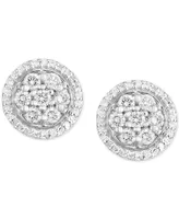 Forever Grown Diamonds Lab-Created Diamond Halo Cluster Stud Earrings (3/4 ct. t.w.) in Sterling Silver