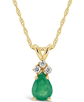 Sapphire (7/8 ct. t.w.) and Diamond Accent Pendant Necklace 14k Yellow Gold (Also Ruby & Emerald)
